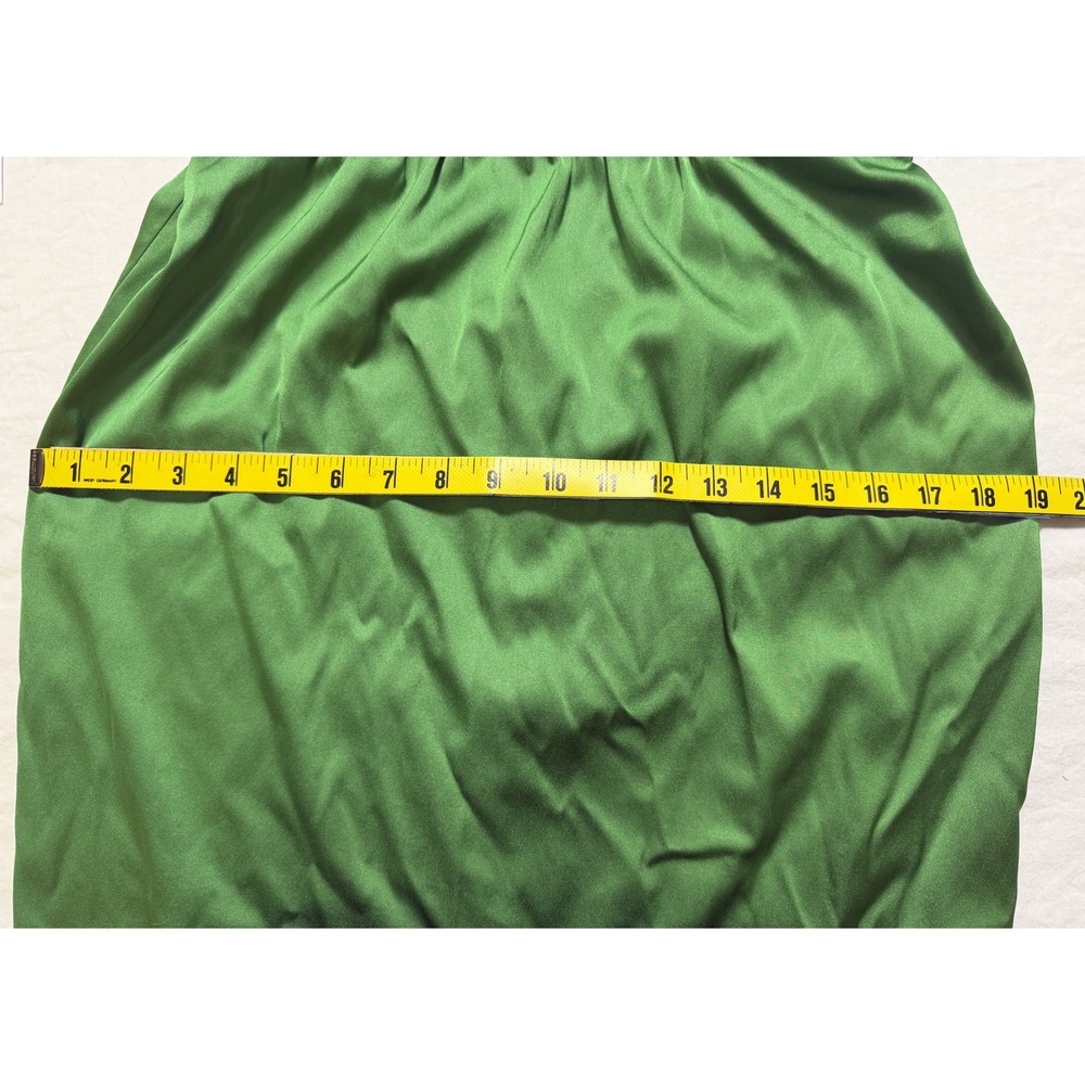 Donna Ricco Emerald Green Cowl Neck Satin Sheath Midi Dress Size 10 - Picture 8 of 10